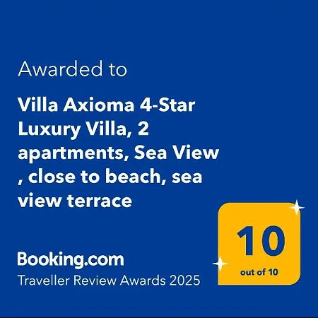 Apartment Axioma 4-star Luxury Villa, 2 Apartments, Sea View , Close To Beach, Sea View Terrace